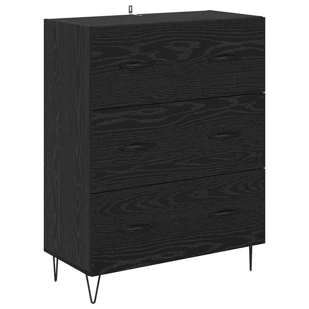 vidaXL Highboard Czarny Dąb 69,5 x 34 x 90 cm Materiał drewnopochodny