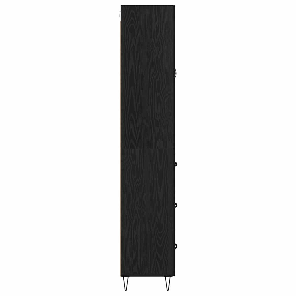 vidaXL Highboard Czarny Dąb 69,5 x 34 x 90 cm Materiał drewnopochodny