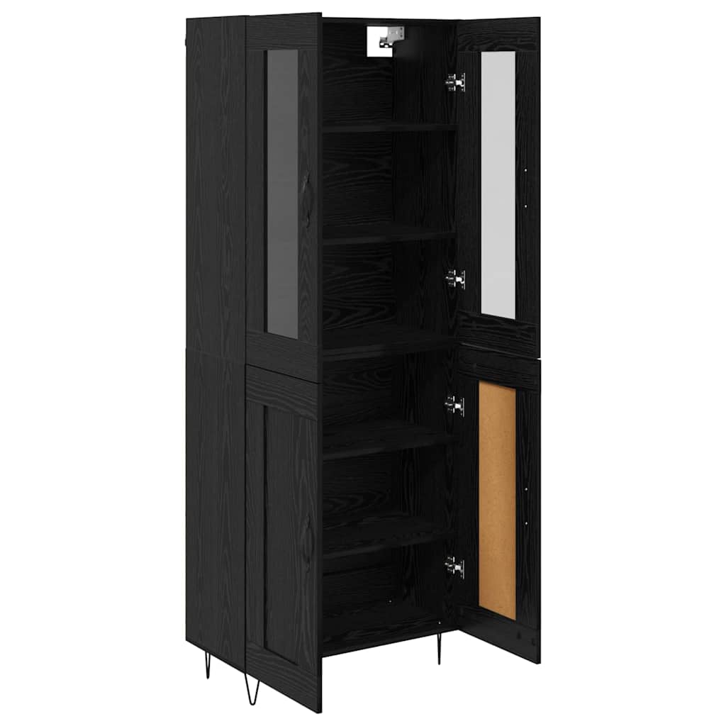 vidaXL Highboard Czarny Dąb 69,5 x 34 x 90 cm Materiał drewnopochodny