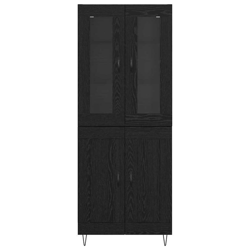 vidaXL Highboard Czarny Dąb 69,5 x 34 x 90 cm Materiał drewnopochodny