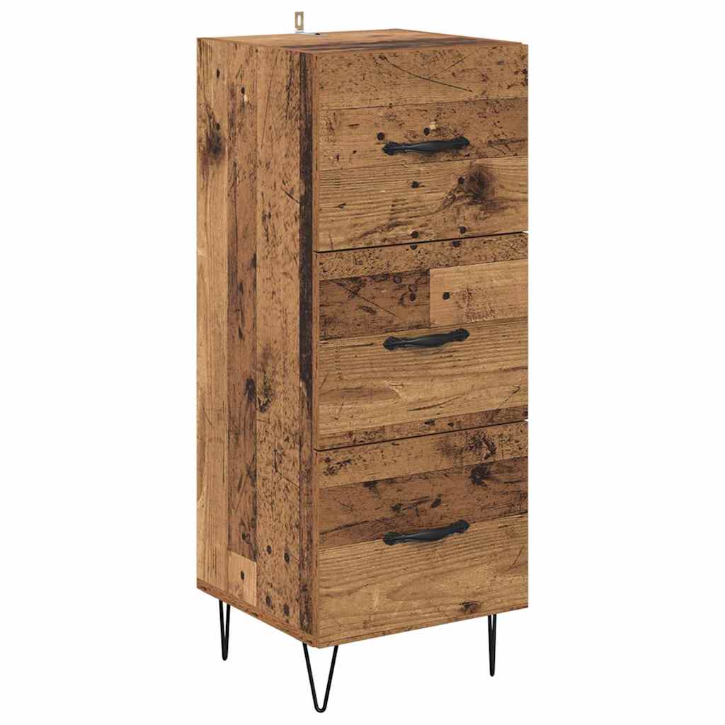 vidaXL Highboard z szufladą Stare drewno 34,5 x 34 x 90 cm
