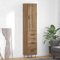 vidaXL Highboard z szufladą Dąb rzemieślniczy 34,5 x 34 x 90 cm