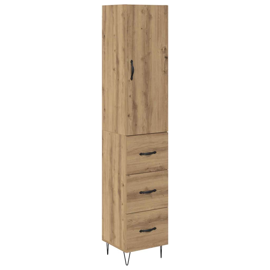 vidaXL Highboard z szufladą Dąb rzemieślniczy 34,5 x 34 x 90 cm