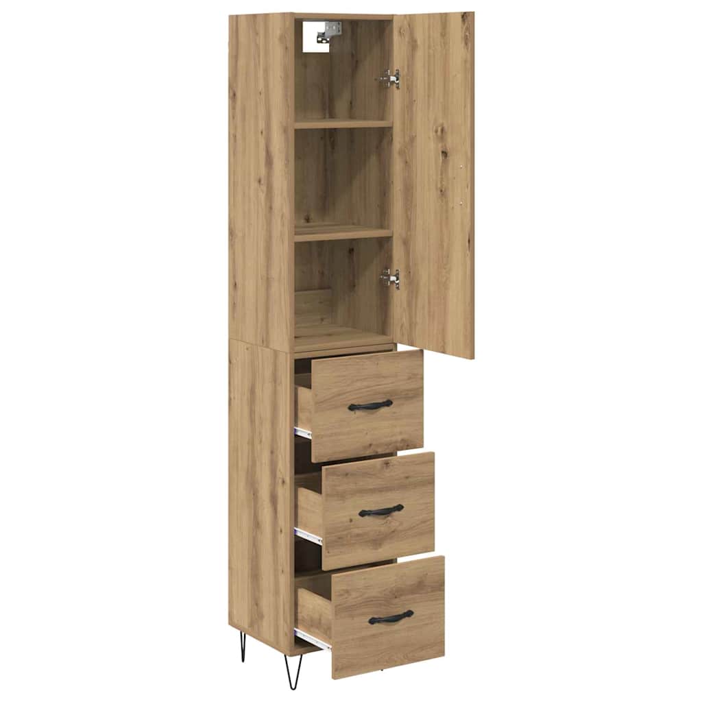 vidaXL Highboard z szufladą Dąb rzemieślniczy 34,5 x 34 x 90 cm