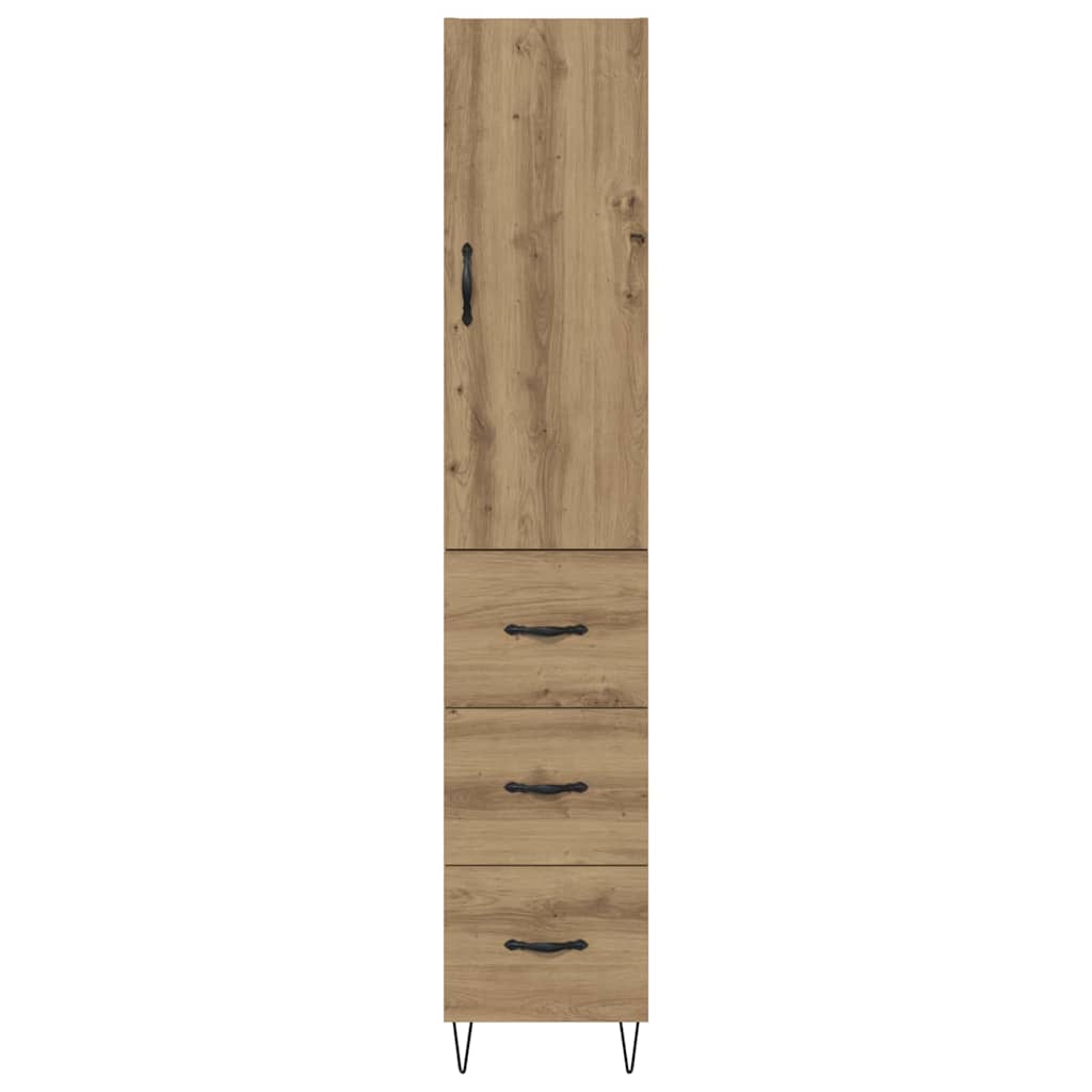 vidaXL Highboard z szufladą Dąb rzemieślniczy 34,5 x 34 x 90 cm