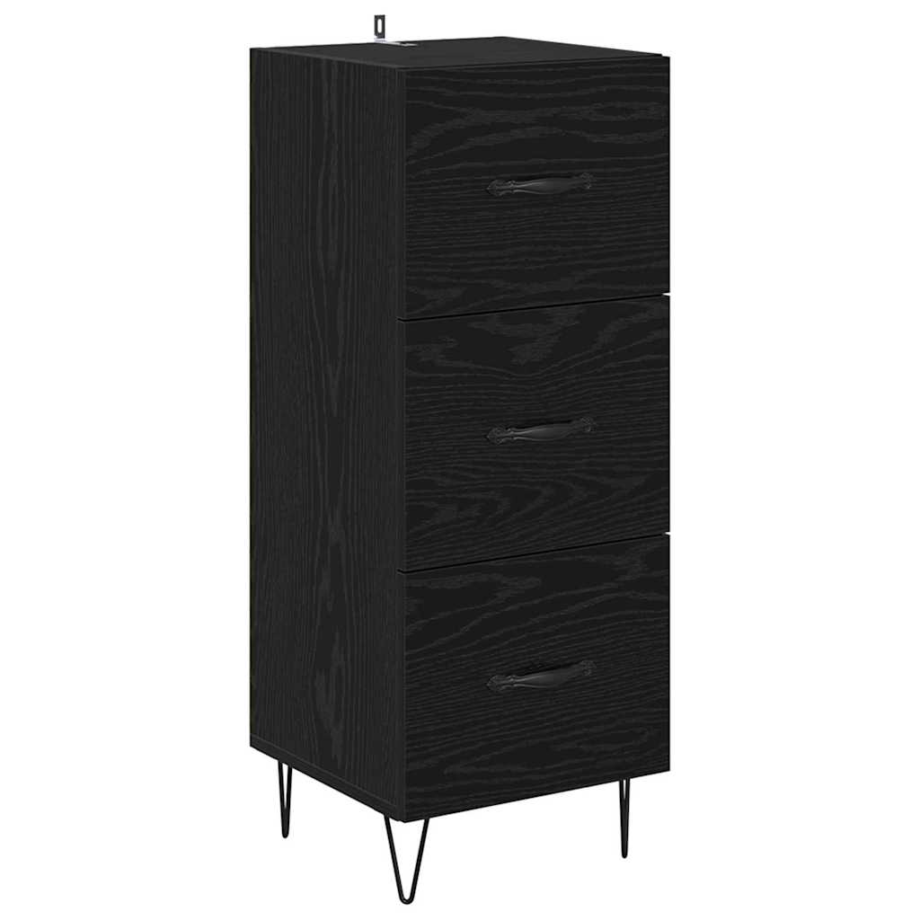 vidaXL Highboard Czarny Dąb 34,5 x 34 x 90 cm Materiał drewnopochodny