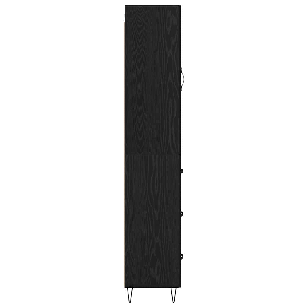 vidaXL Highboard Czarny Dąb 34,5 x 34 x 90 cm Materiał drewnopochodny