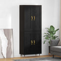 vidaXL Highboard Czarny Dąb 69,5 x 34 x 90 cm Materiał drewnopochodny