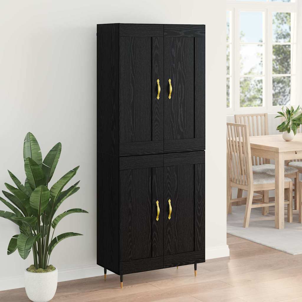 vidaXL Highboard Czarny Dąb 69,5 x 34 x 90 cm Materiał drewnopochodny