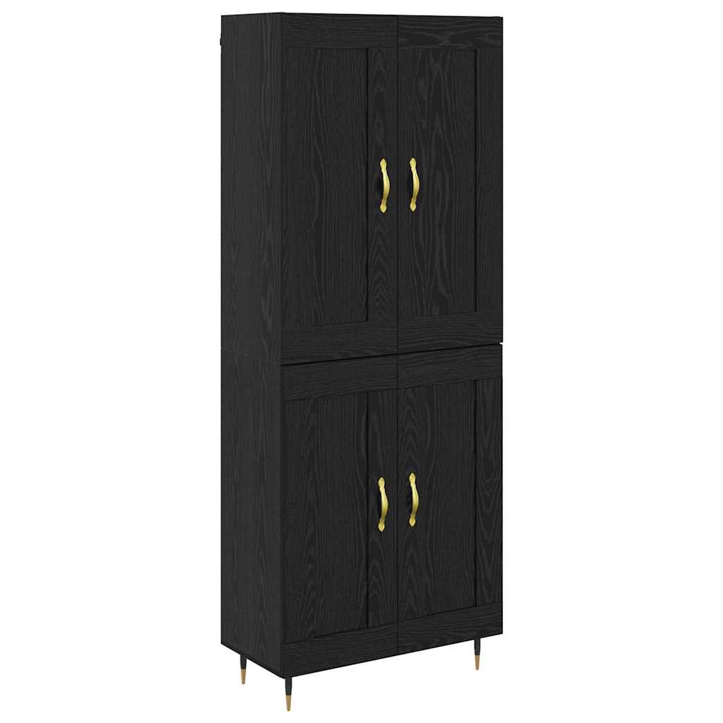 vidaXL Highboard Czarny Dąb 69,5 x 34 x 90 cm Materiał drewnopochodny