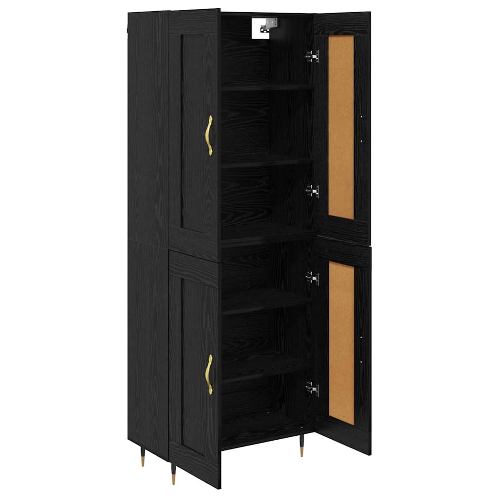 vidaXL Highboard Czarny Dąb 69,5 x 34 x 90 cm Materiał drewnopochodny
