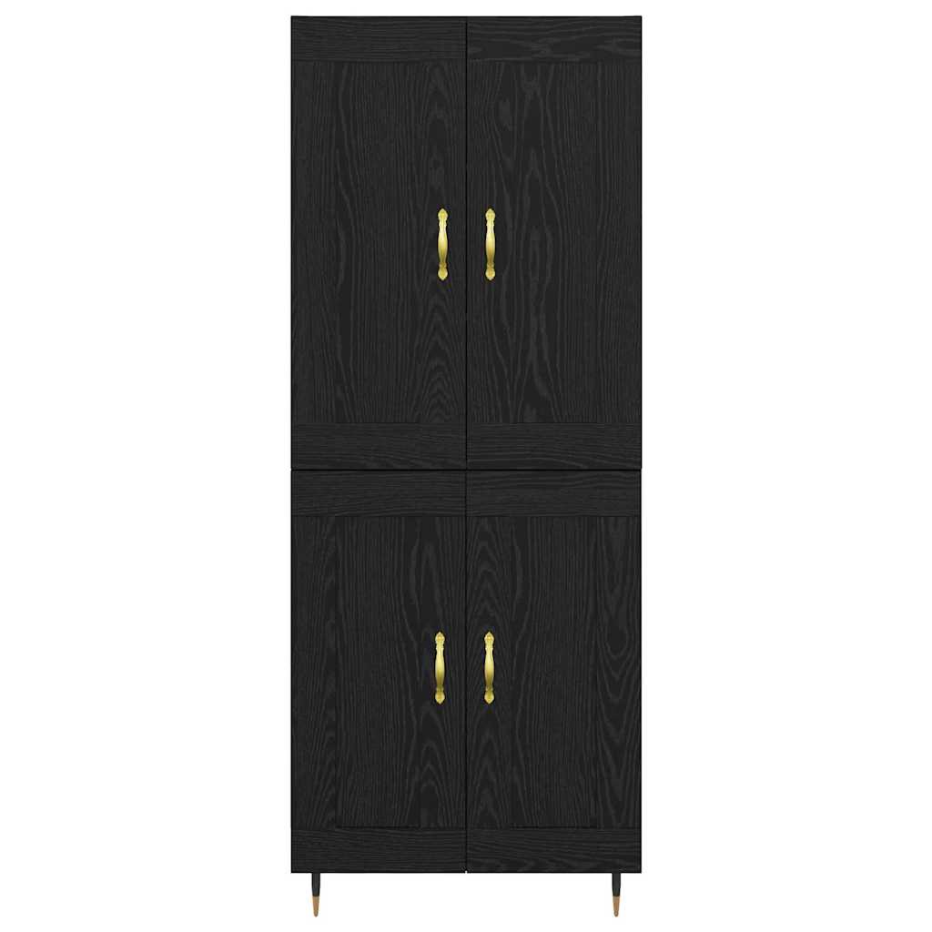 vidaXL Highboard Czarny Dąb 69,5 x 34 x 90 cm Materiał drewnopochodny
