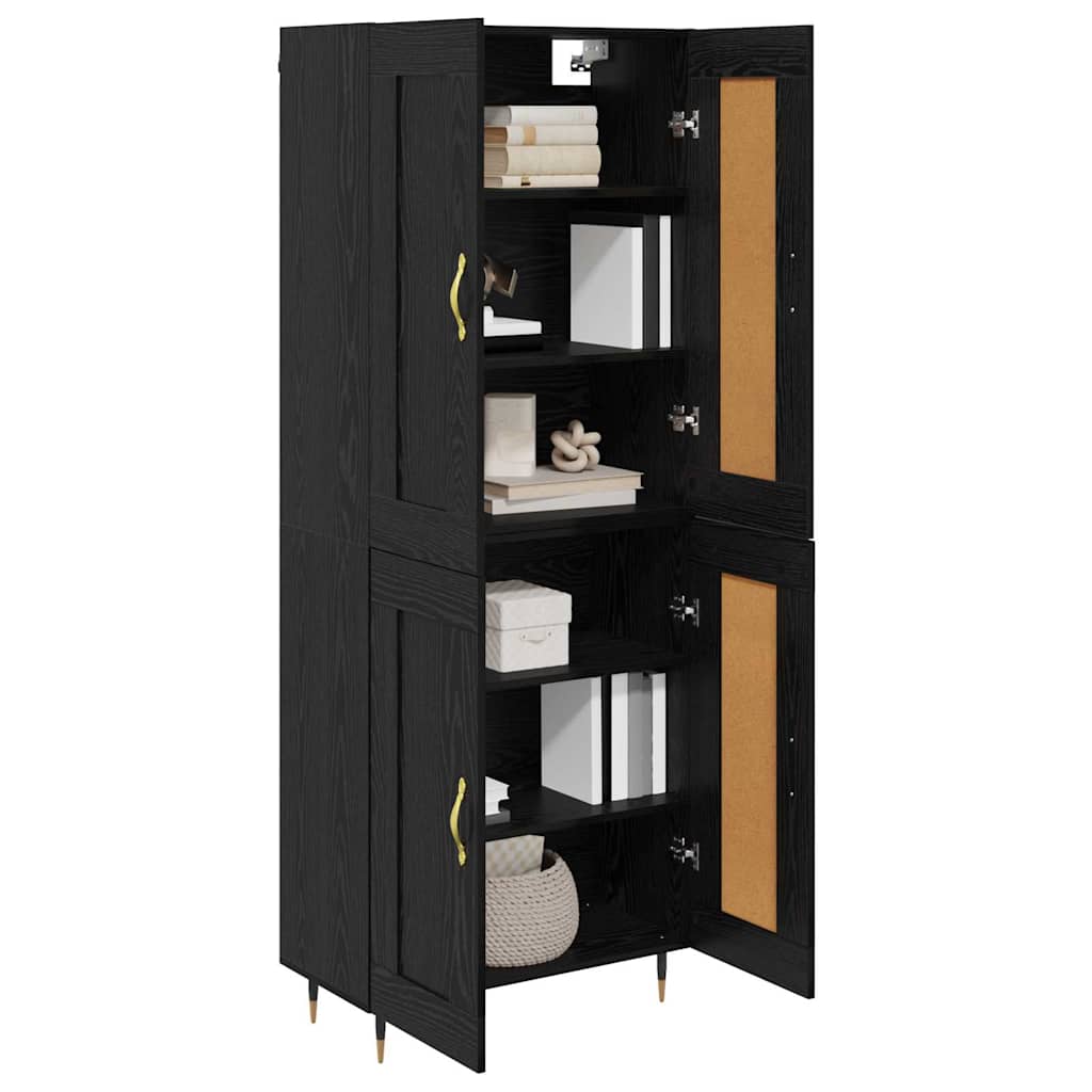 vidaXL Highboard Czarny Dąb 69,5 x 34 x 90 cm Materiał drewnopochodny