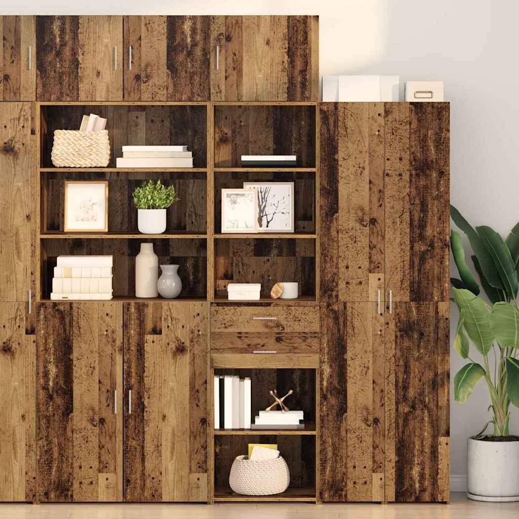 vidaXL Highboard Montowane na ścianie Stare drewno 50 x 42,5 x 225 cm