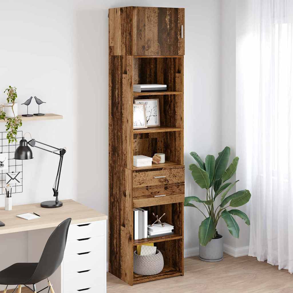 vidaXL Highboard Montowane na ścianie Stare drewno 50 x 42,5 x 225 cm