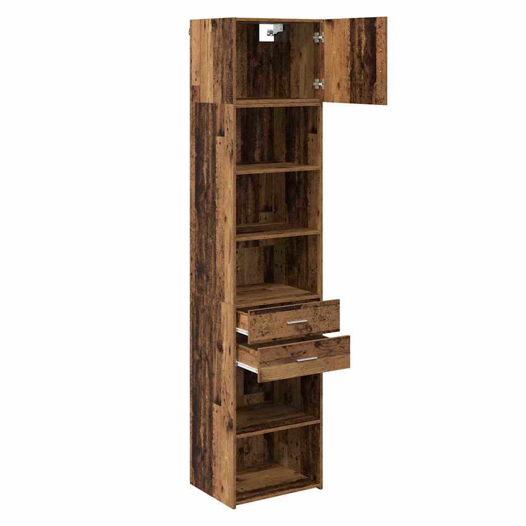 vidaXL Highboard Montowane na ścianie Stare drewno 50 x 42,5 x 225 cm