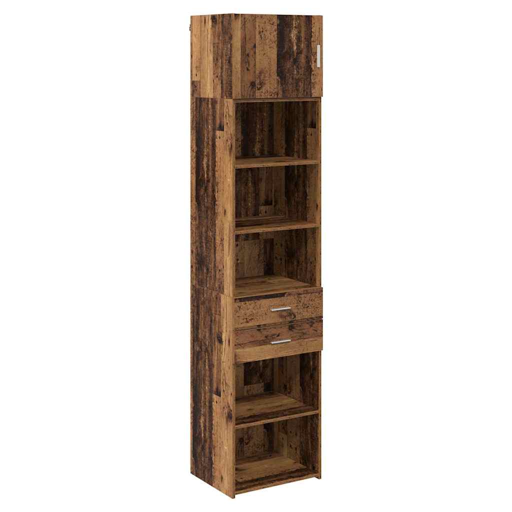 vidaXL Highboard Montowane na ścianie Stare drewno 50 x 42,5 x 225 cm