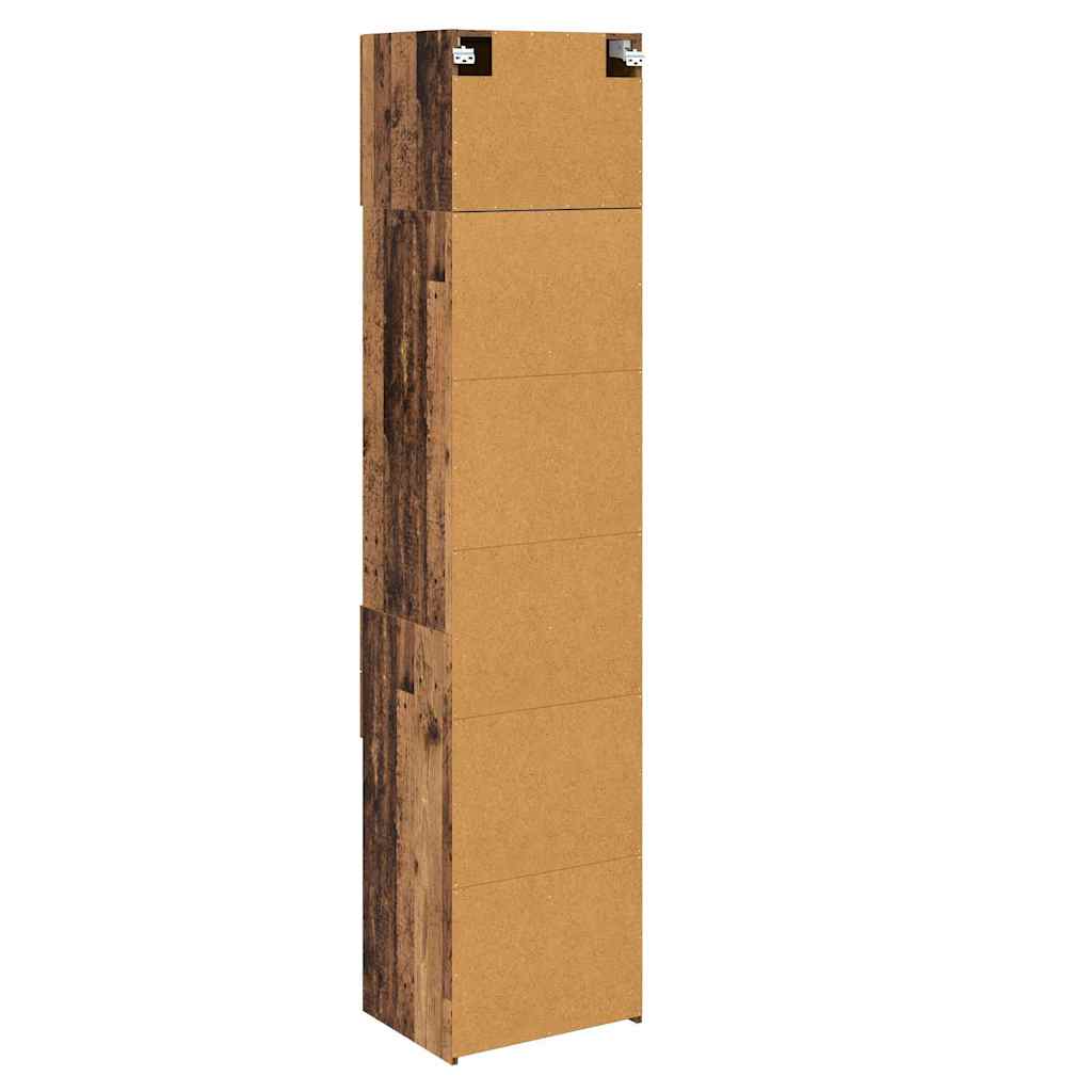 vidaXL Highboard Montowane na ścianie Stare drewno 50 x 42,5 x 225 cm