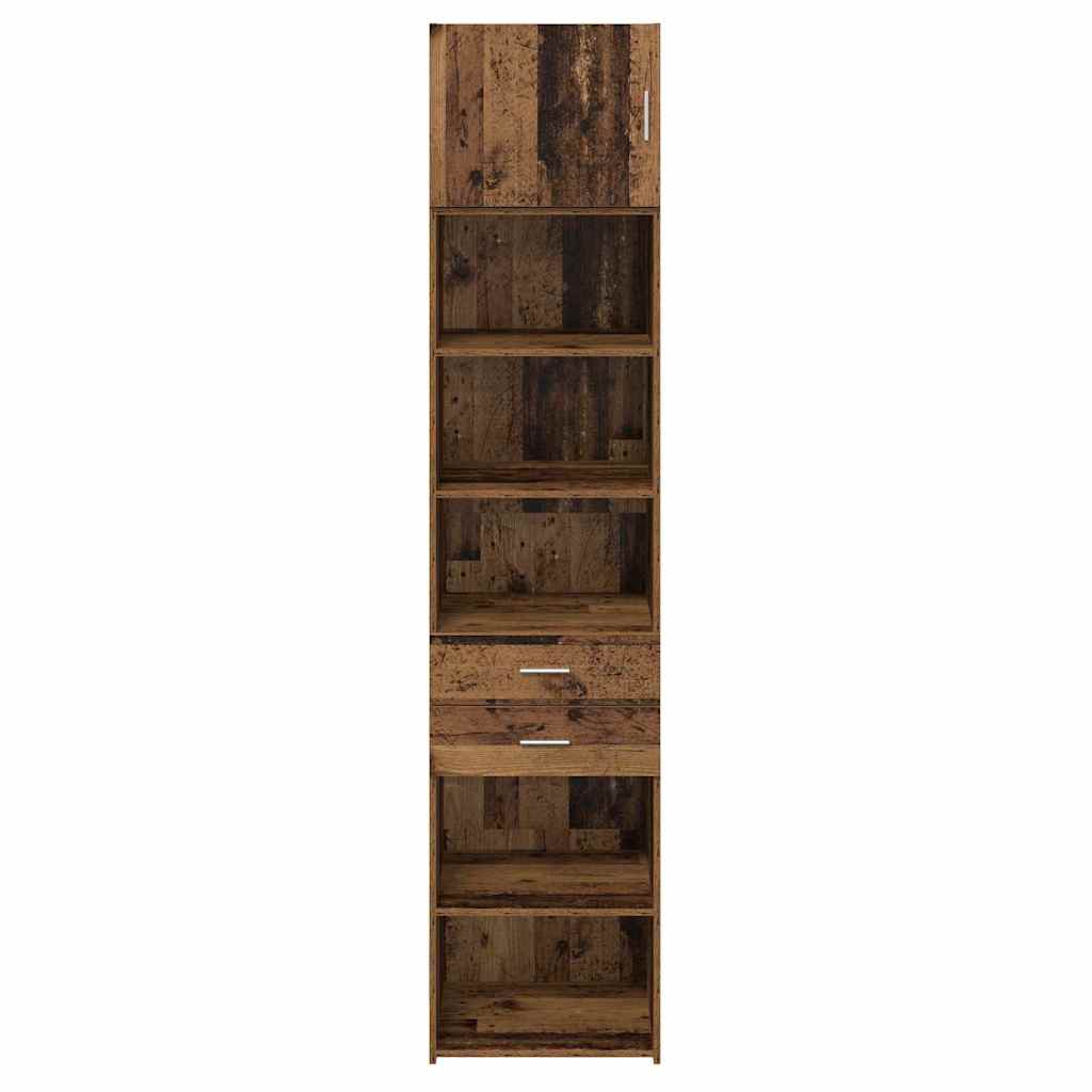 vidaXL Highboard Montowane na ścianie Stare drewno 50 x 42,5 x 225 cm