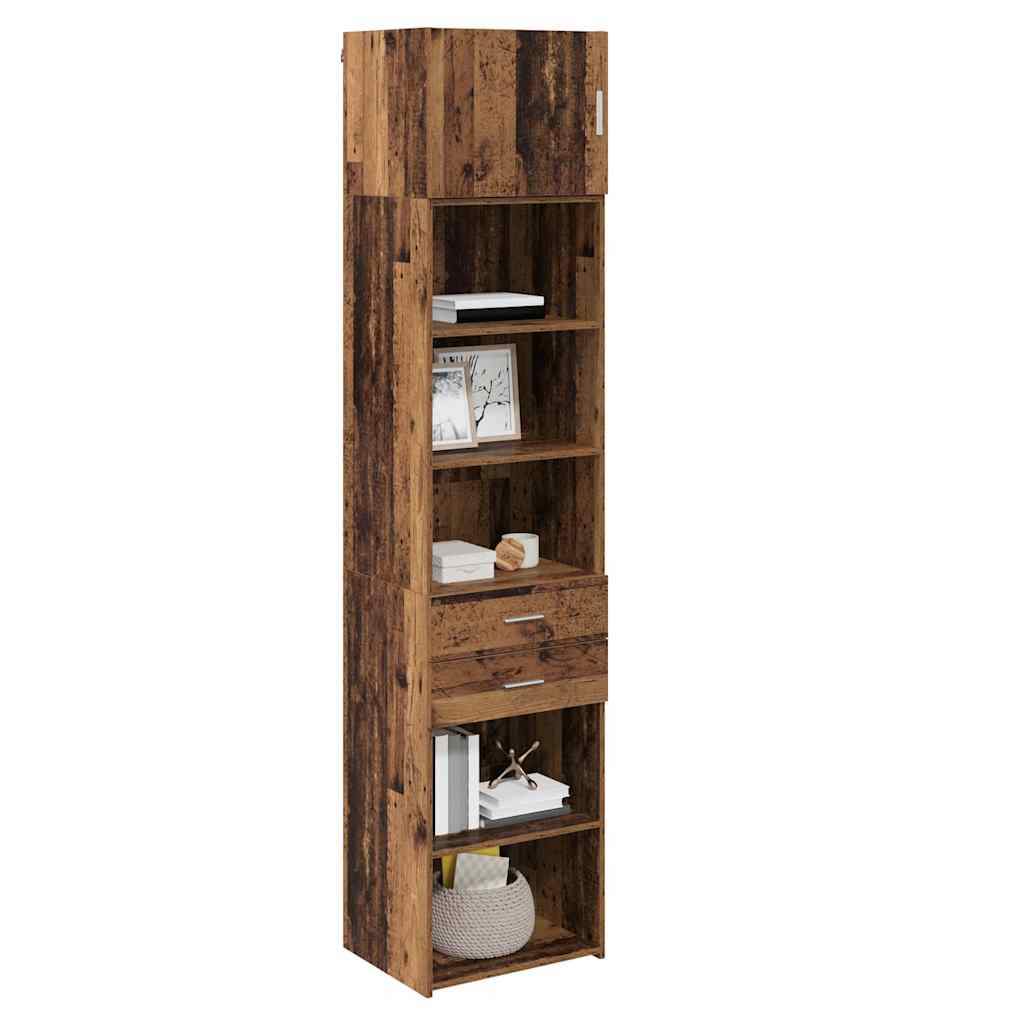 vidaXL Highboard Montowane na ścianie Stare drewno 50 x 42,5 x 225 cm