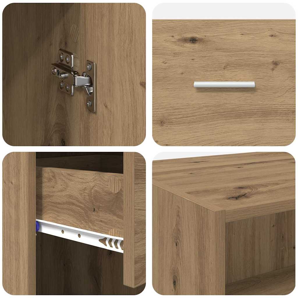 vidaXL Highboard z szufladą Dąb rzemieślniczy 50 x 42,5 x 225 cm