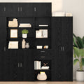 vidaXL Highboard Czarny Dąb 50 x 42,5 x 225 cm Materiał drewnopochodny