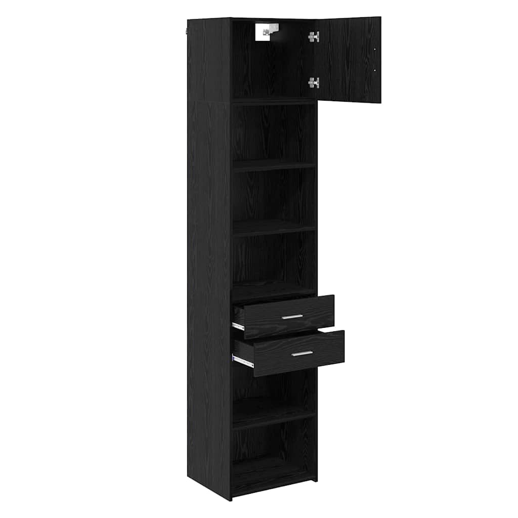 vidaXL Highboard Czarny Dąb 50 x 42,5 x 225 cm Materiał drewnopochodny