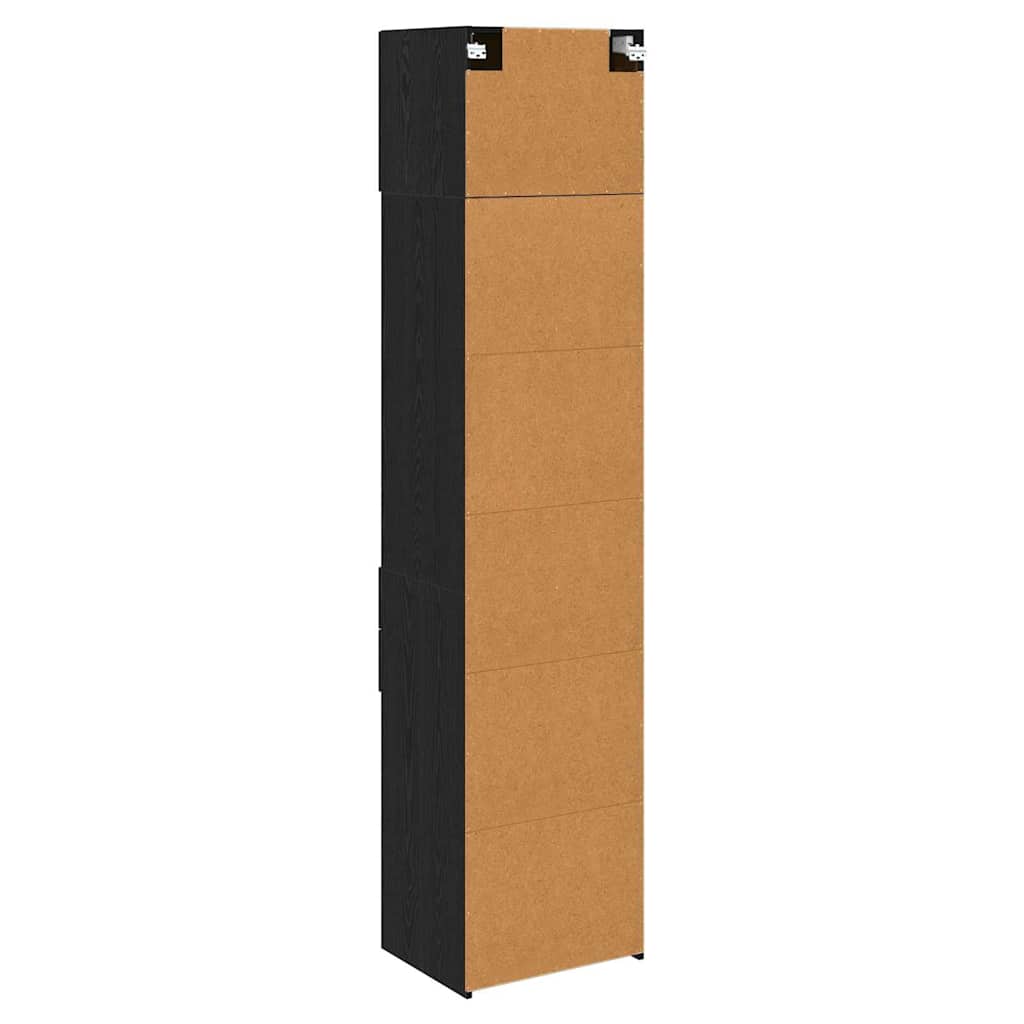vidaXL Highboard Czarny Dąb 50 x 42,5 x 225 cm Materiał drewnopochodny
