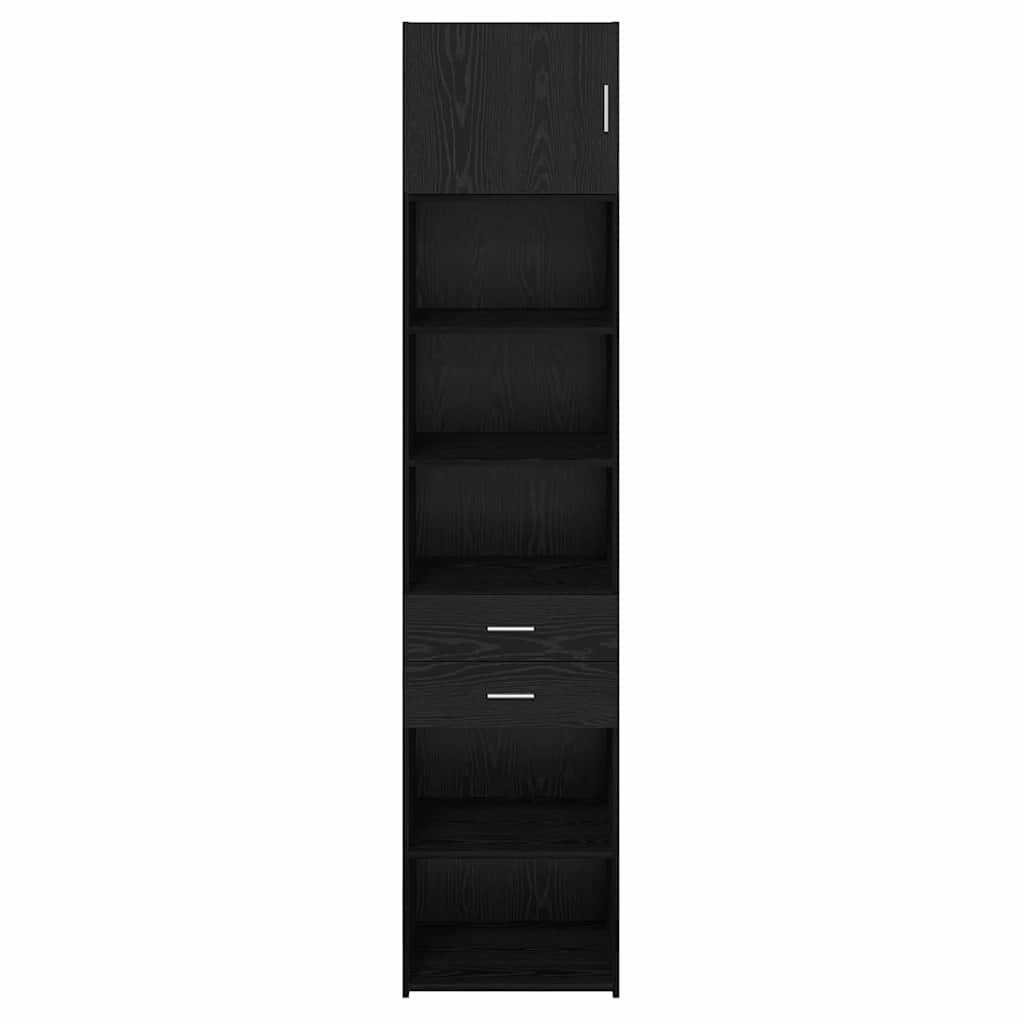 vidaXL Highboard Czarny Dąb 50 x 42,5 x 225 cm Materiał drewnopochodny