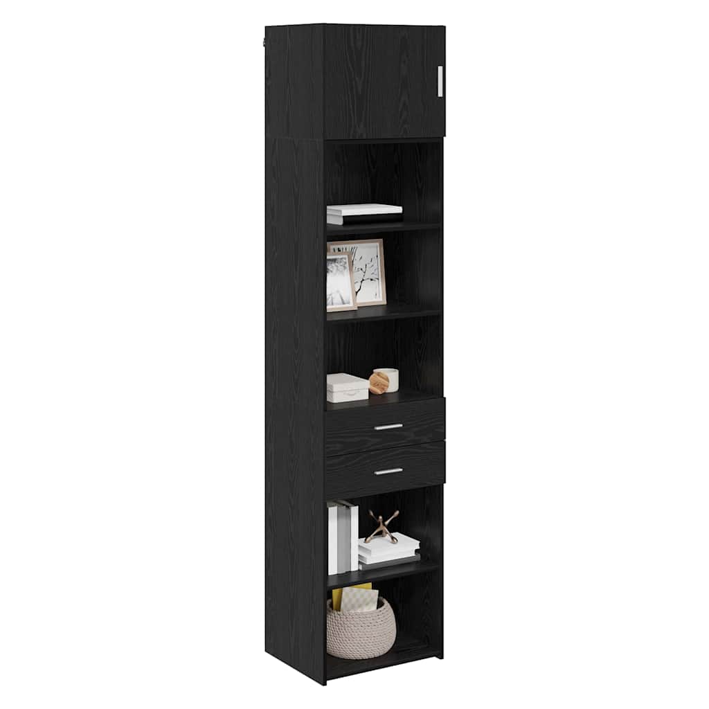 vidaXL Highboard Czarny Dąb 50 x 42,5 x 225 cm Materiał drewnopochodny