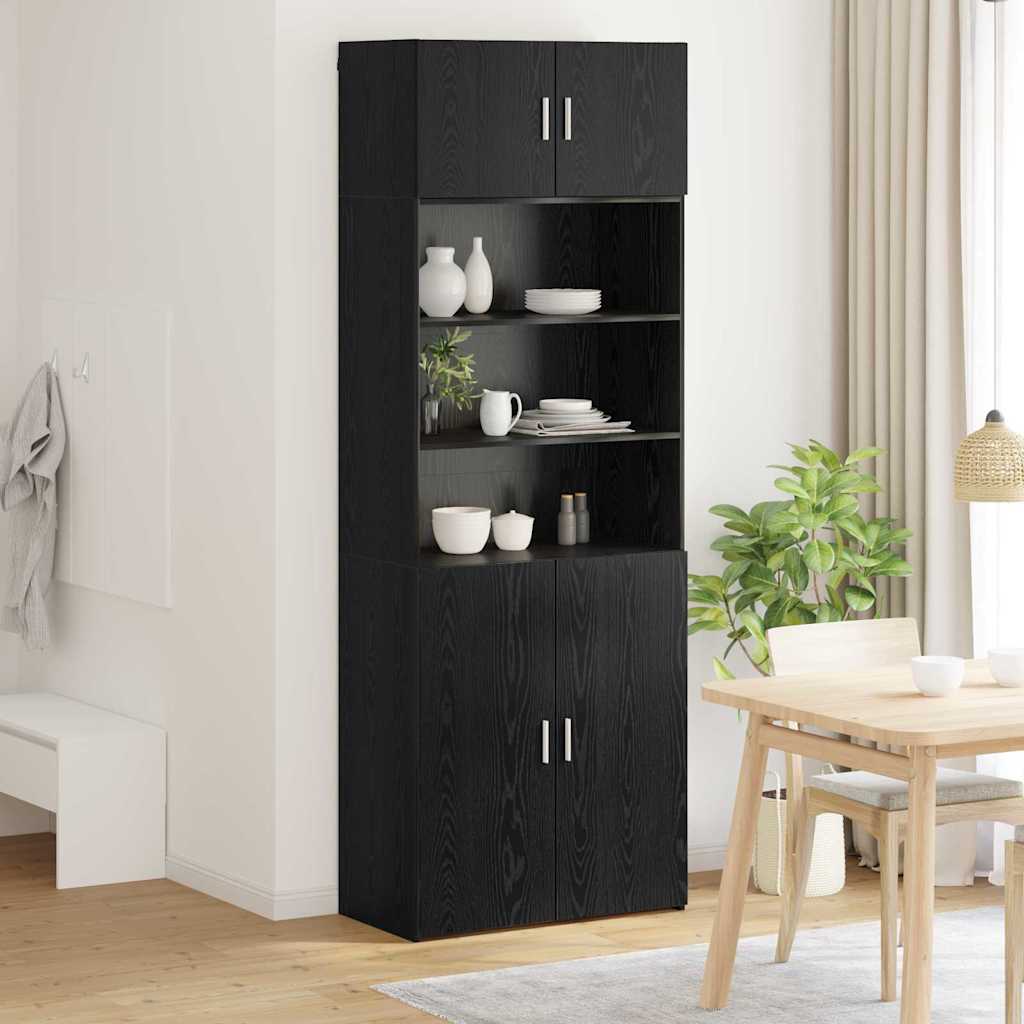 vidaXL Szafka do przechowywania Czarny Dąb 80 x 42,5 x 225 cm