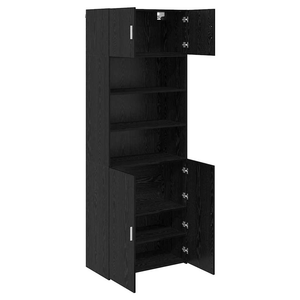 vidaXL Szafka do przechowywania Czarny Dąb 80 x 42,5 x 225 cm