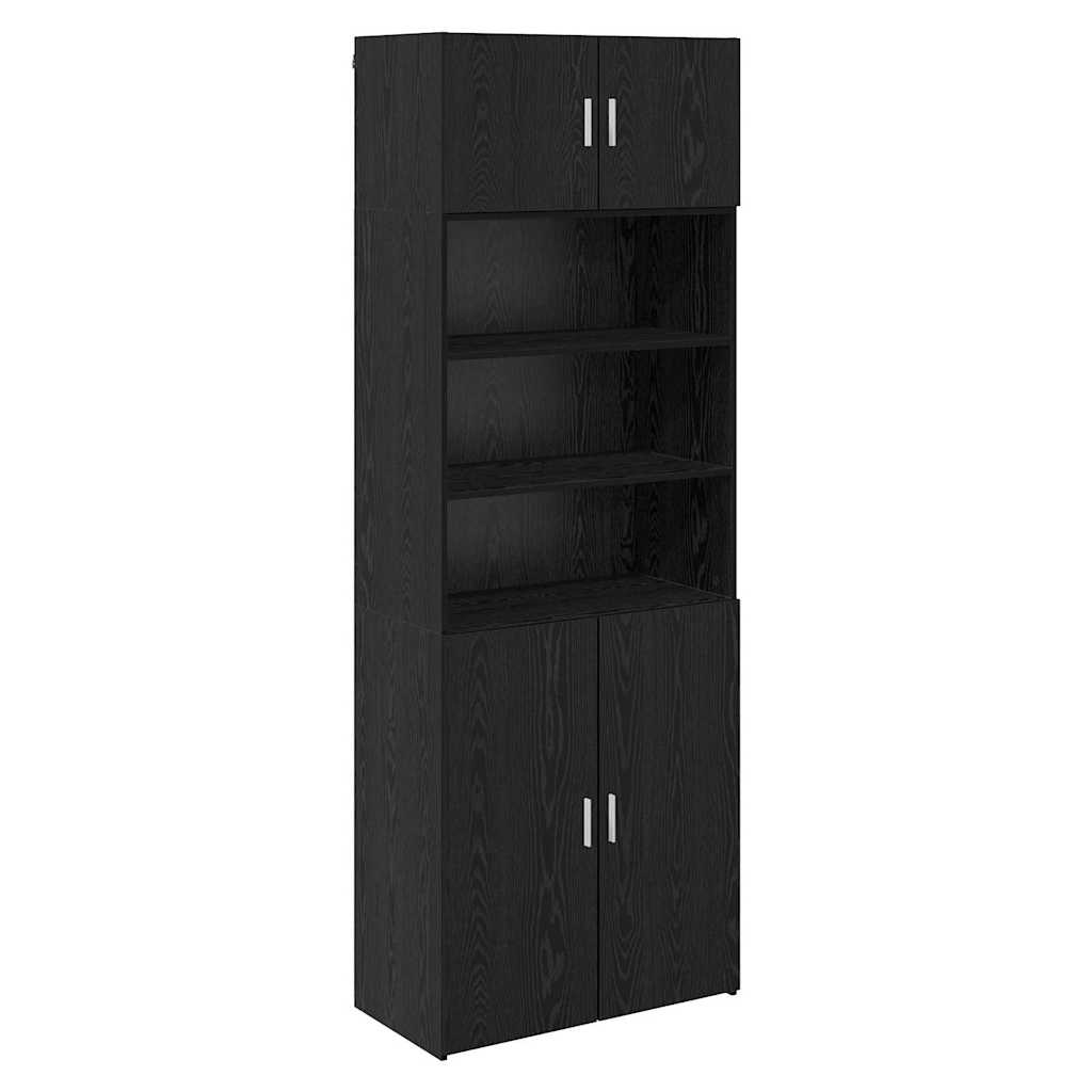 vidaXL Szafka do przechowywania Czarny Dąb 80 x 42,5 x 225 cm
