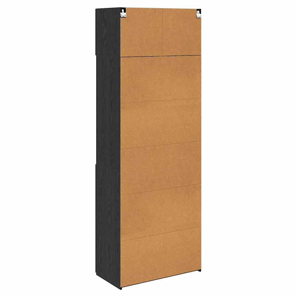 vidaXL Szafka do przechowywania Czarny Dąb 80 x 42,5 x 225 cm