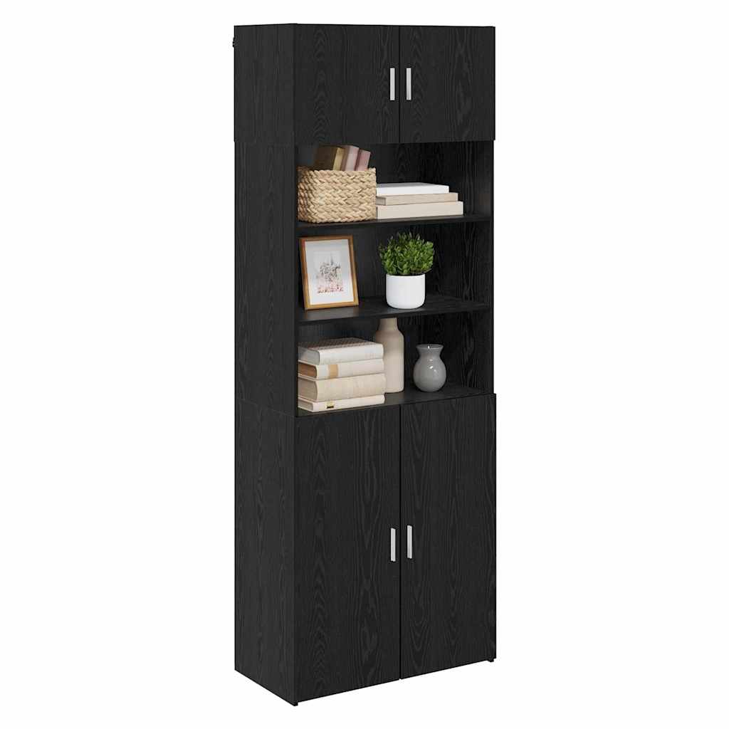 vidaXL Szafka do przechowywania Czarny Dąb 80 x 42,5 x 225 cm