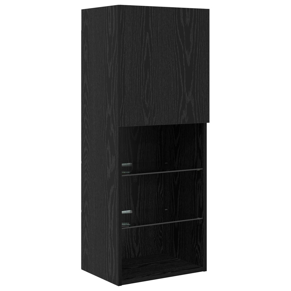 vidaXL Jednostki TV na ścianę z LED Ze LED Lights 5 pcs Czarny Dąb