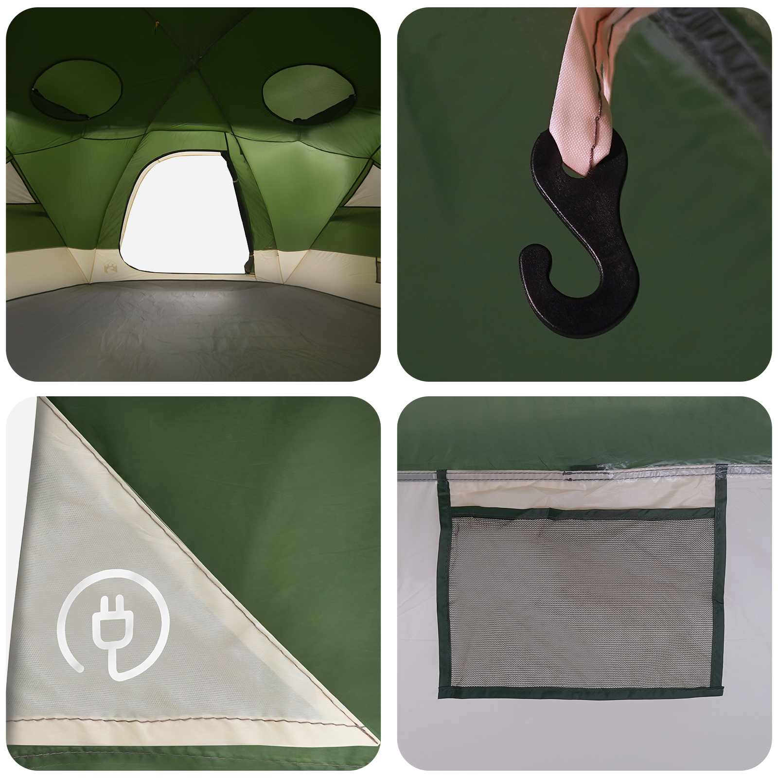 vidaXL Namiot kopułowy z demontowalnym daszkiem deszczowym Zielony