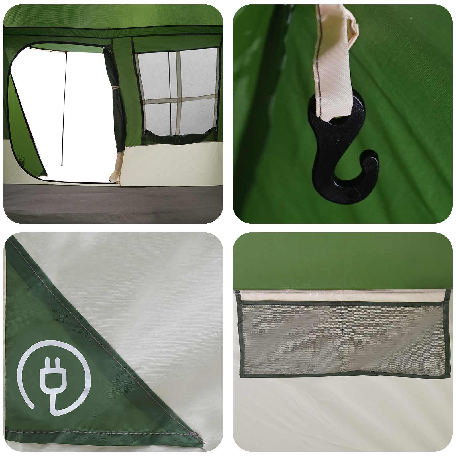 vidaXL Namiot tunelowy zielony 275 x 240 x 200 cm