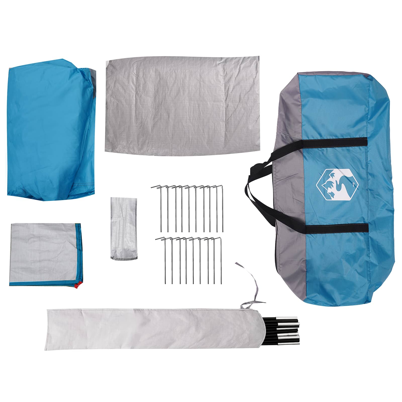 vidaXL Namiot tunelowy niebieski 390 x 215 x 152 cm
