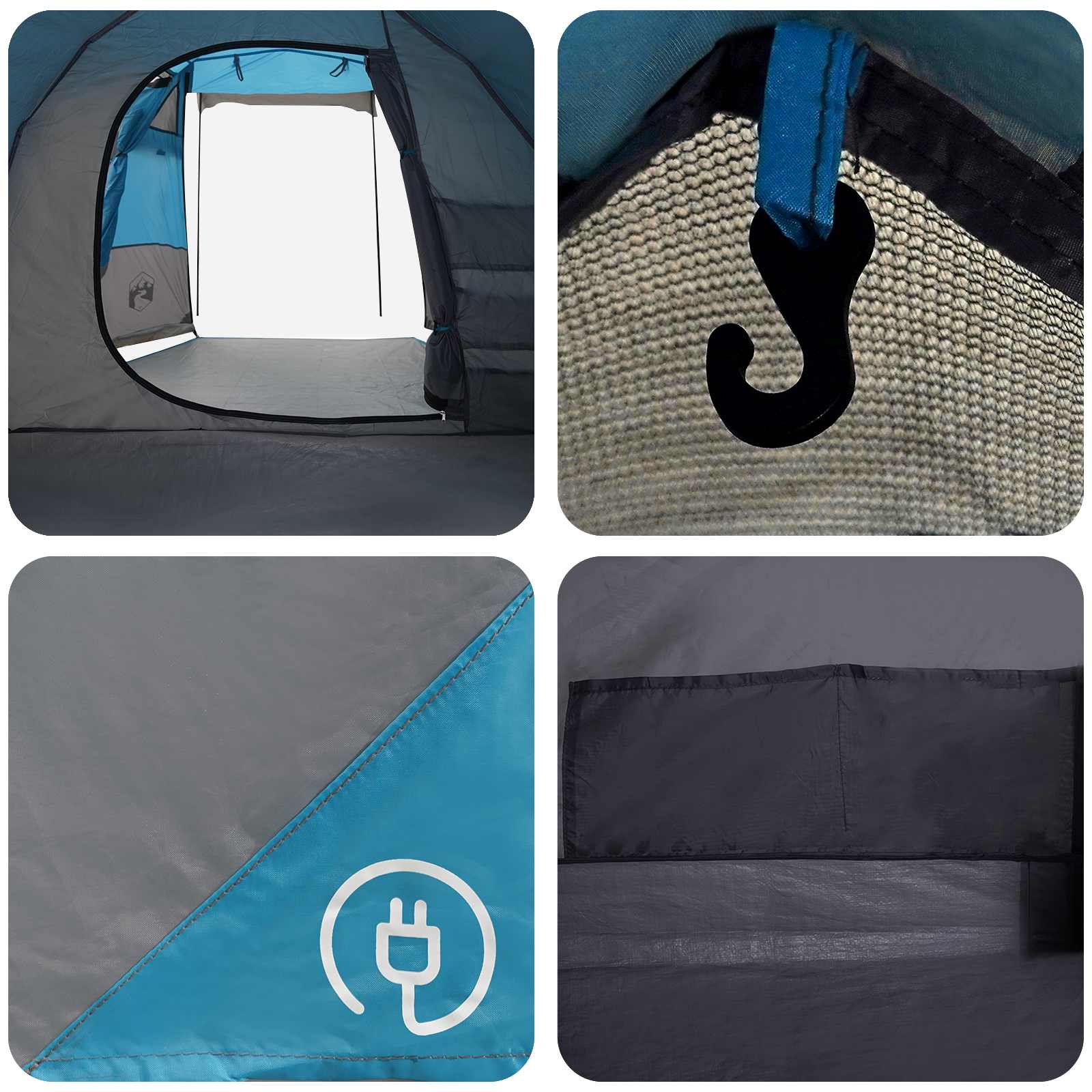 vidaXL Namiot tunelowy niebieski 390 x 215 x 152 cm