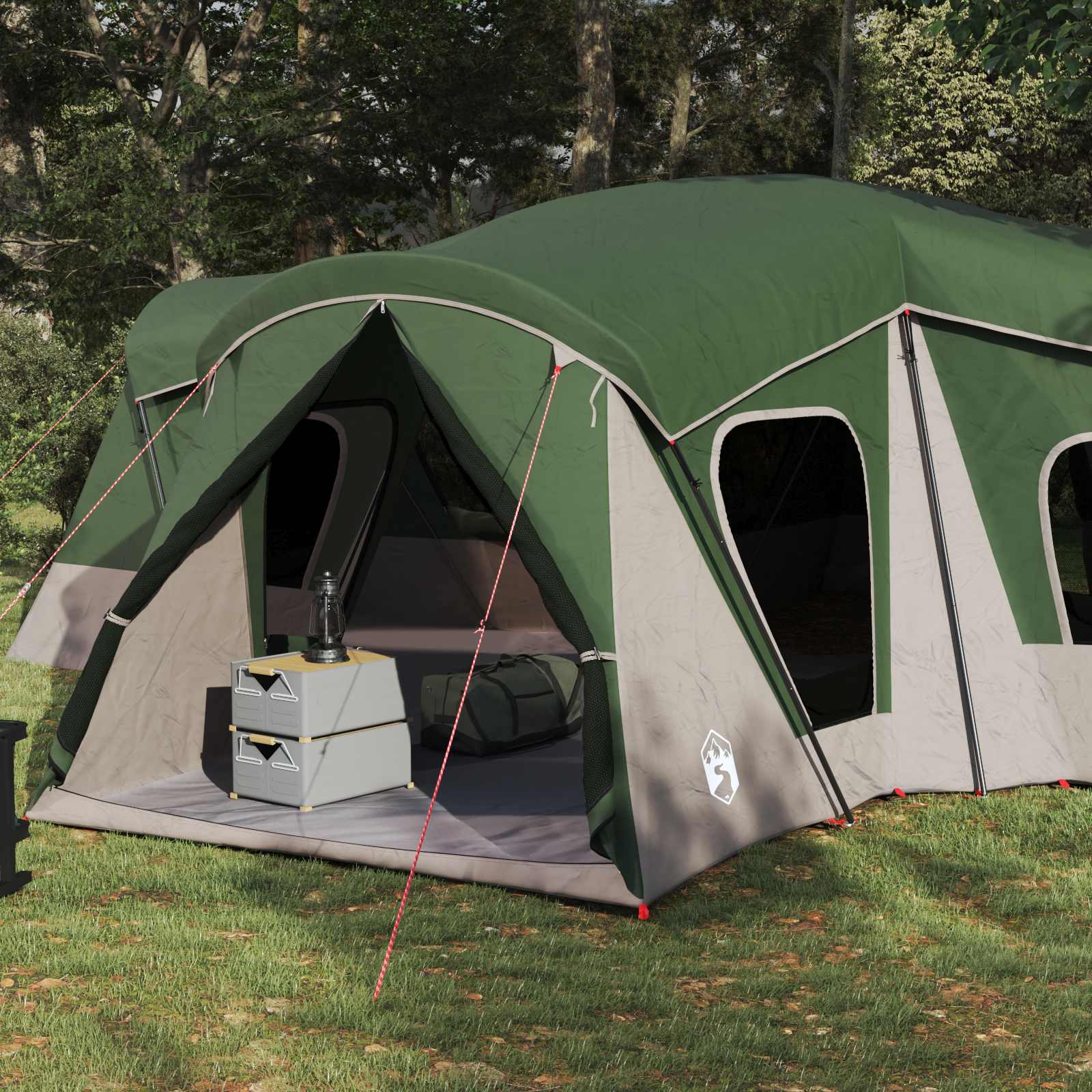 vidaXL Namiot rodzinny Zielony 610 x 610 x 210 cm