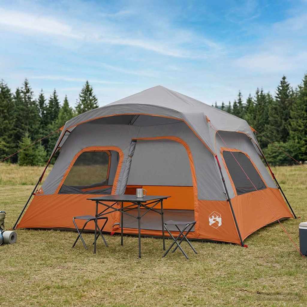 vidaXL Namiot Instant Szary i pomarańczowy 340 x 280 x 190 cm