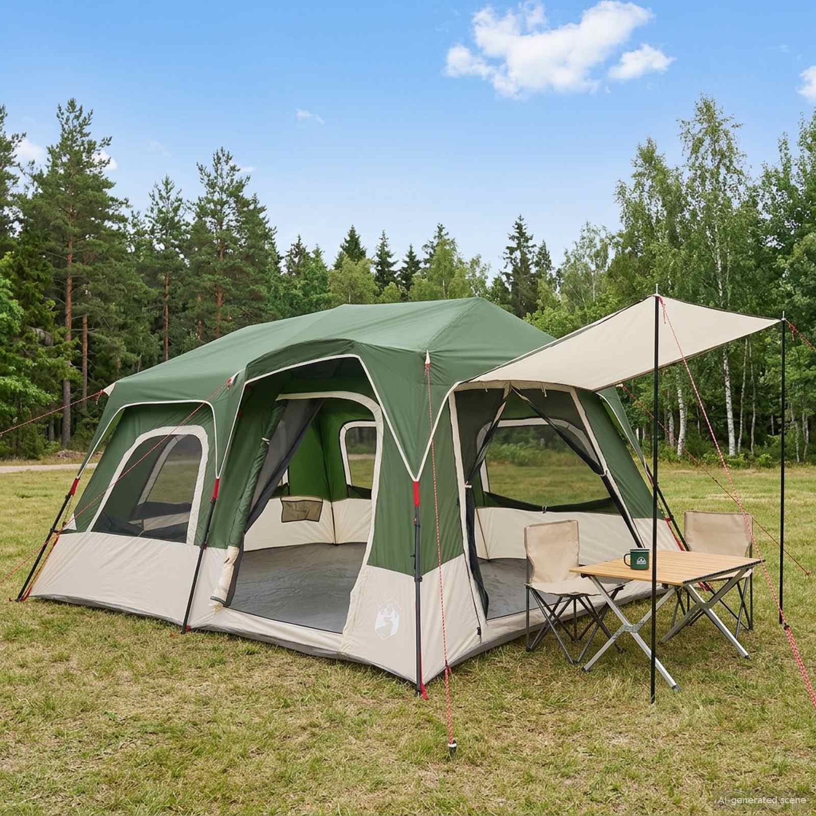 vidaXL Namiot Instant zielony 8-osobowy Polyester 185T z powłoką PU