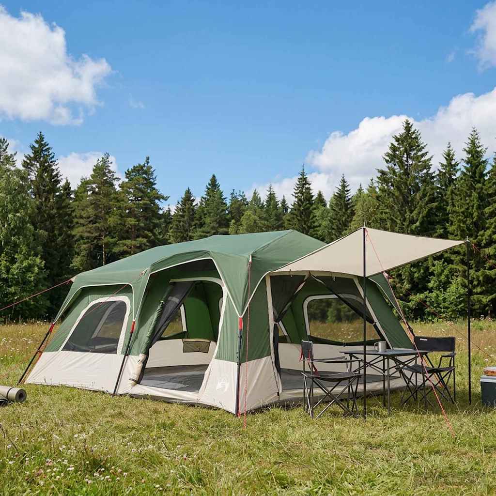 vidaXL Namiot Instant zielony 10-osobowy Polyester 185T z powłoką PU