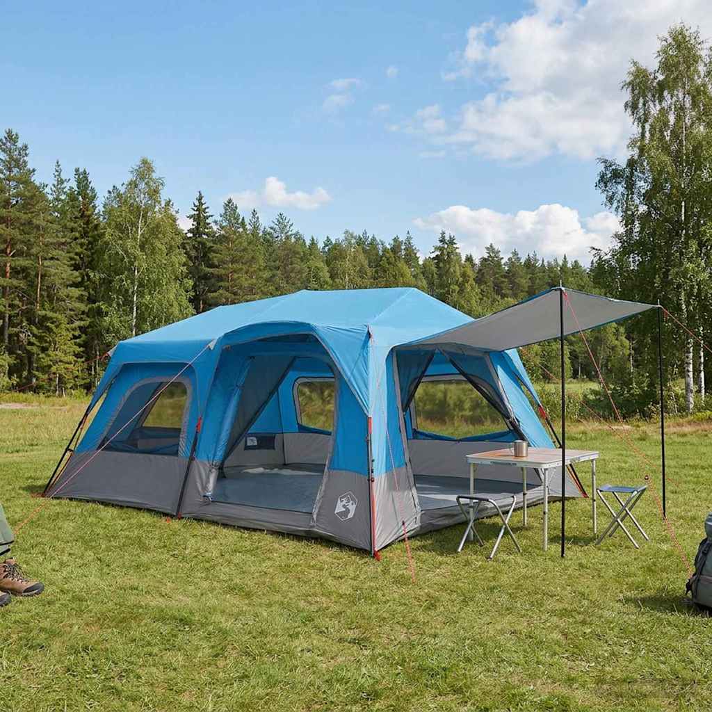 vidaXL Namiot Instant niebieski 10-osobowy Polyester 185T z powłoką PU