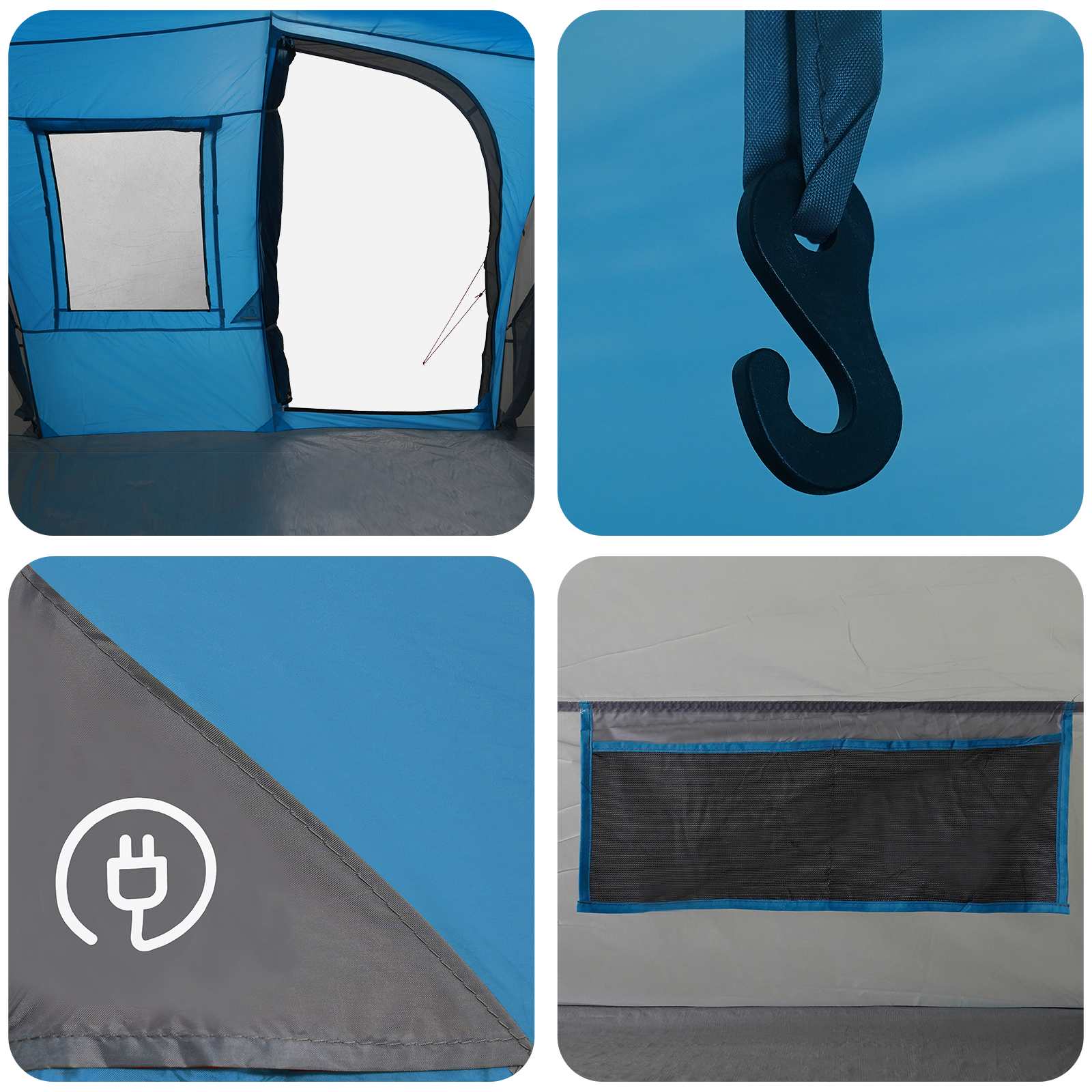 vidaXL Namiot Instant niebieski 524 x 232 x 192 cm