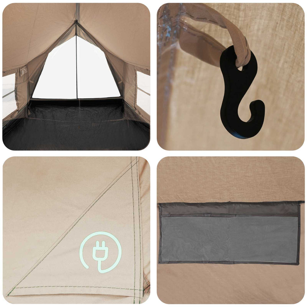 vidaXL Namiot domek kremowy 340 x 246 x 210 cm Polibawełna