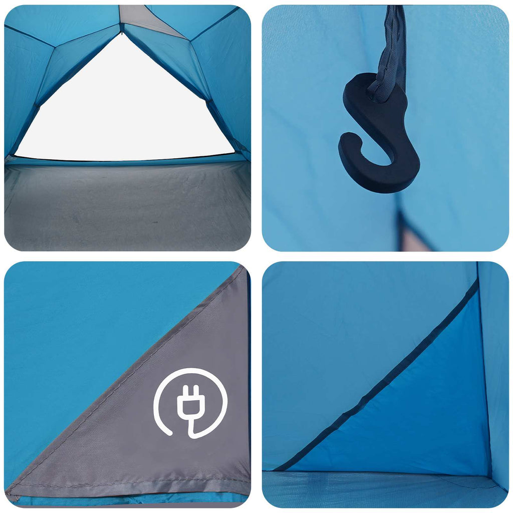 vidaXL Namiot tunelowy niebieski 4-osobowy Polyester 185T z powłoką PU