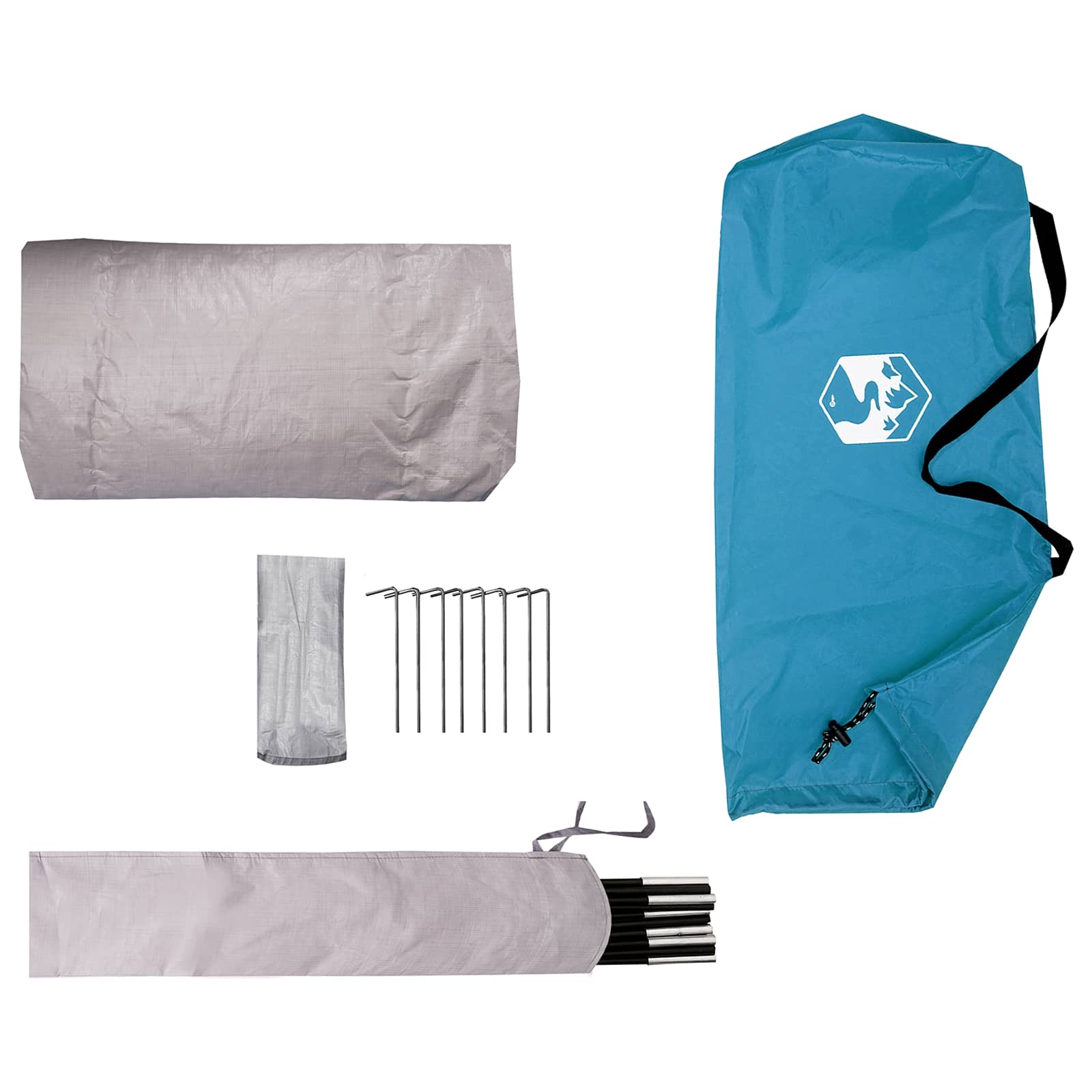 vidaXL Namiot tunelowy niebieski 2-osobowy Polyester 185T z powłoką PU