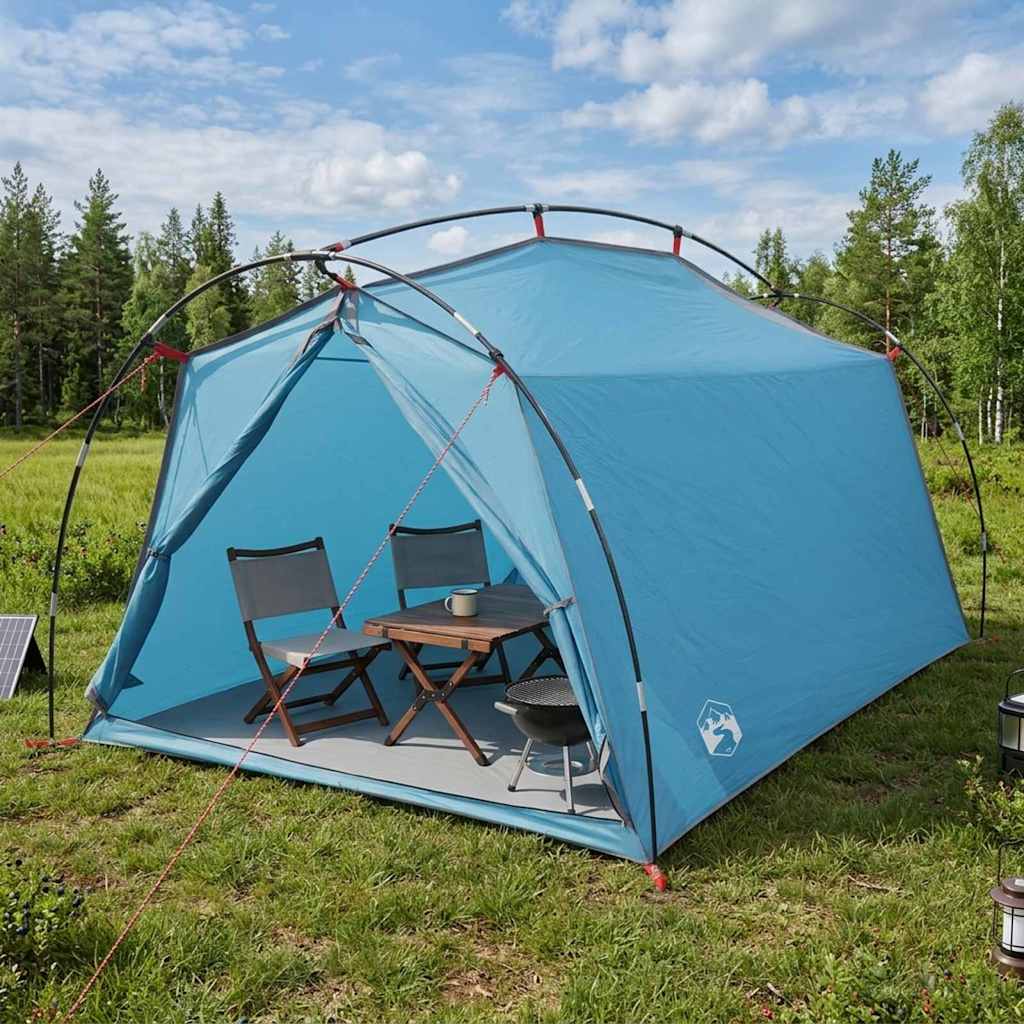vidaXL Namiot tunelowy niebieski 2-osobowy Polyester 185T z powłoką PU